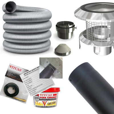 Chimney liner & fitting pack (includes a 50cm black pipe).