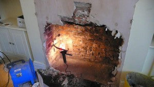 a very large fireplace excavation
