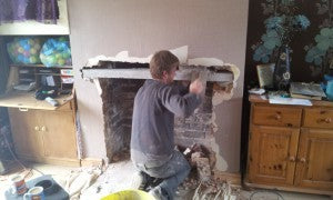 stove installer fitting another lintel