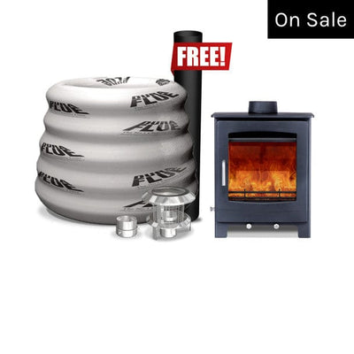 Stovefitter's Warehouse Stoves Turing 5X +liner and materials Woodford stove bundles