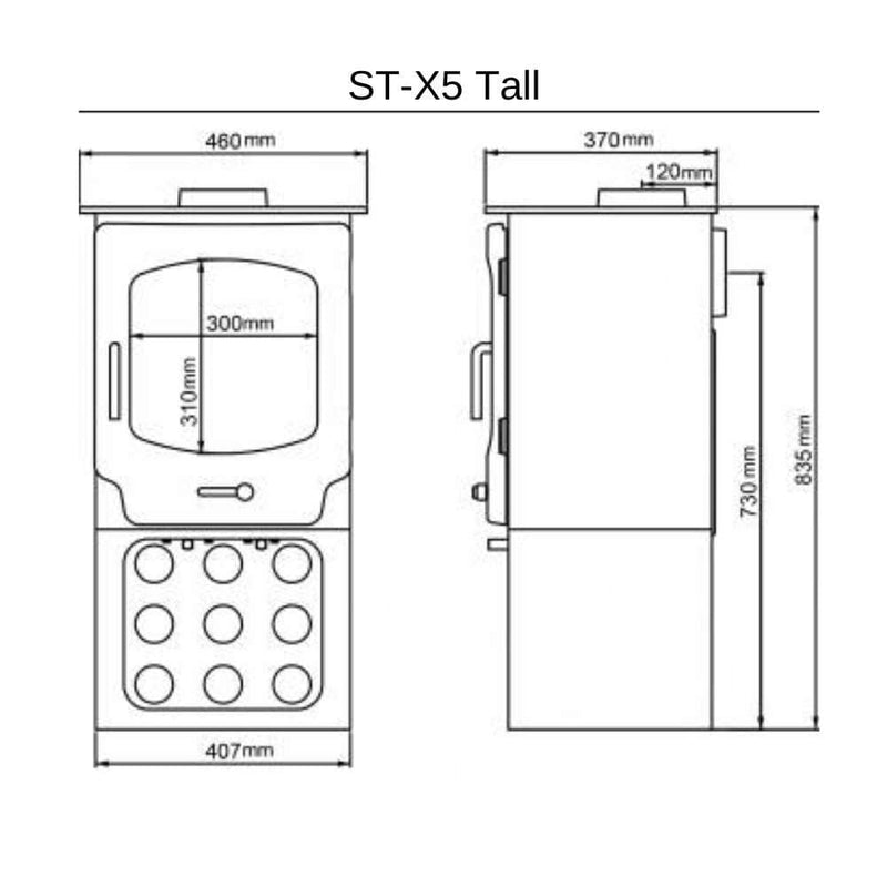 st-x5 tall dimensions