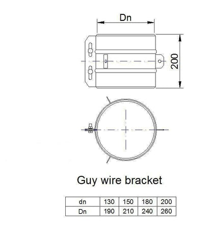Duraflue Twin Wall Flue DTW Guy wire bracket (requires also Telescopic Support Kit)