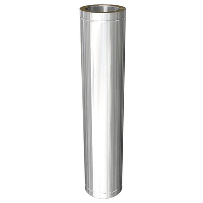 Duraflue Twin Wall Flue Silver 1000mm 5" DTW Straight length