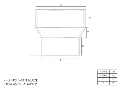 Vitreous pipe: Adaptor 4-5" (for stoves with a 4" collar) MATTMR100