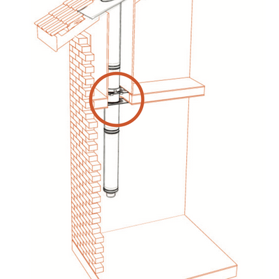 Silvacore Pro by Duraflue Ventilated firestop support set (used to support flue on joists): 5", 6", Silver, Black.