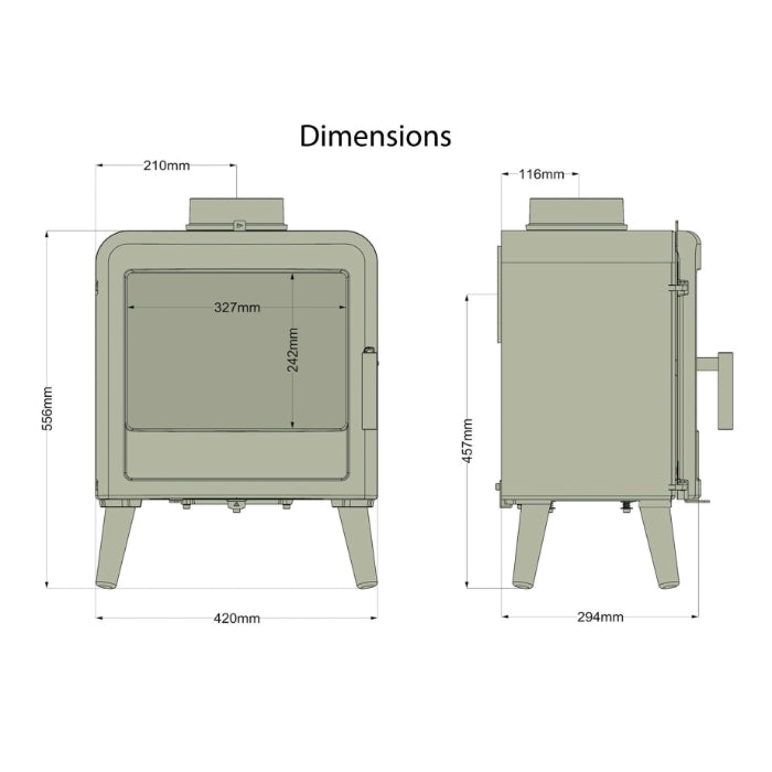 Ekol Bug 5 Multifuel Wood Burning Stove 5kW