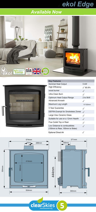 Ekol Edge Wood Burning Stove 5kW