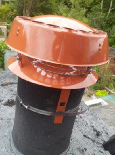 chimney cowl attached to chimney pot