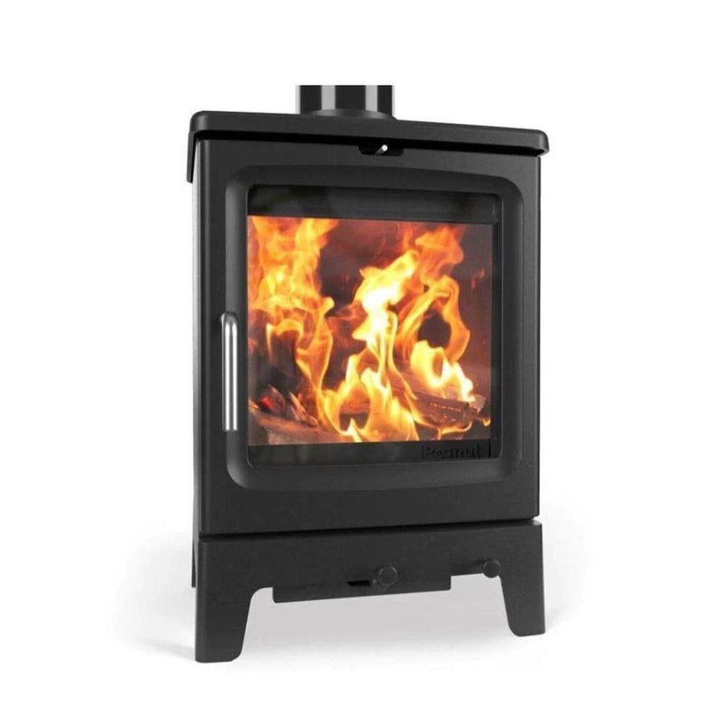 Saltfire Stoves Standard Saltfire Peanut 5 Wood Burning Stove 5kW Cast Iron against a white background