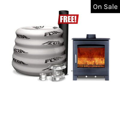 Stovefitter's Warehouse Stoves Turing 5XL +liner and materials Woodford stove bundles