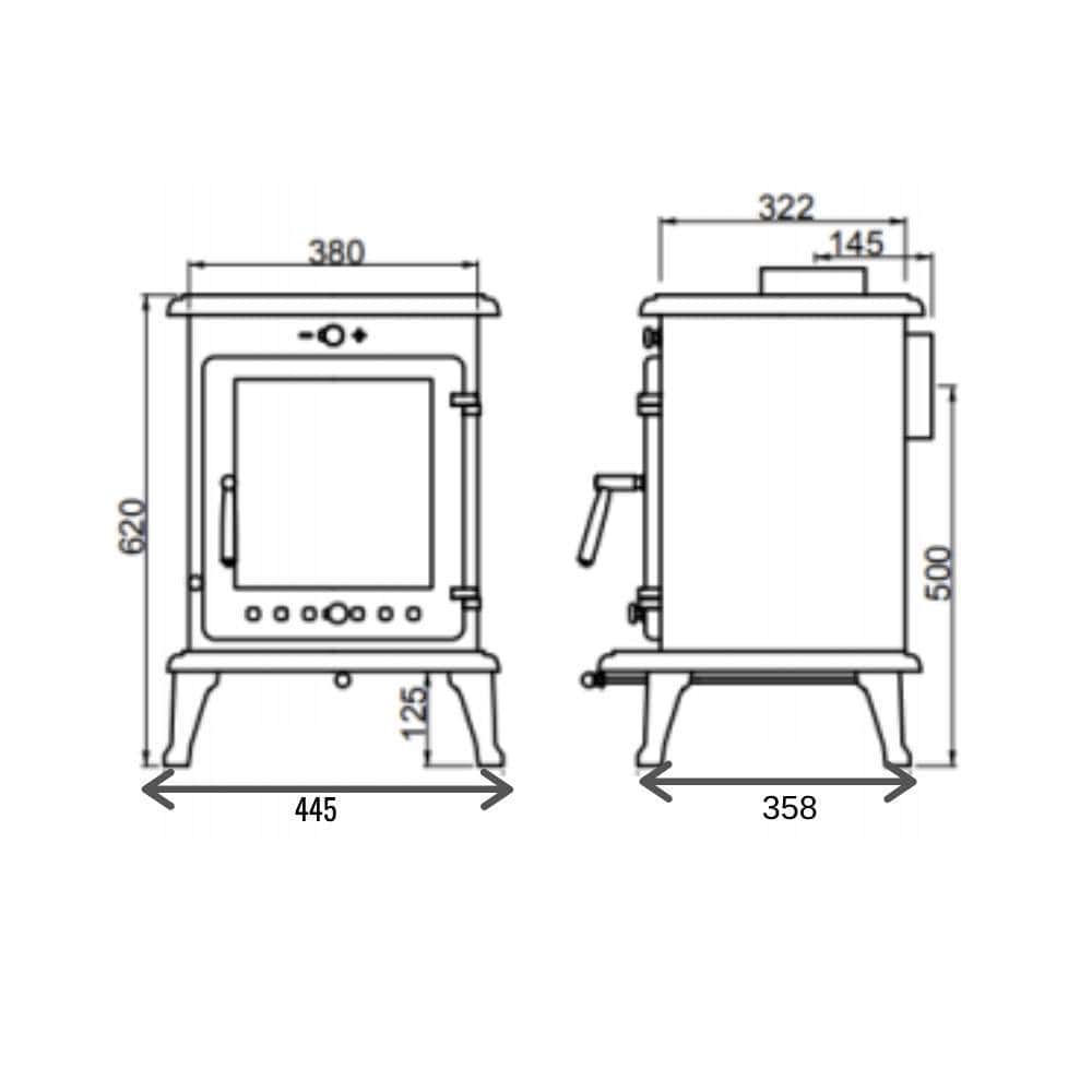 Ekol Crystal 8 Multifuel Wood Burning Stove 8kW Cast Iron Traditional ...