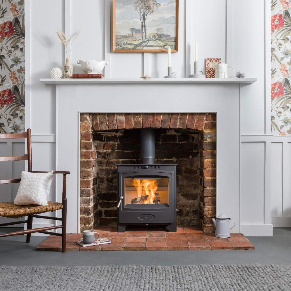 Hamlet Solution 5 Multifuel Widescreen Wood Burning Stove 5kW S4 Briti –  Stovefitter's Warehouse