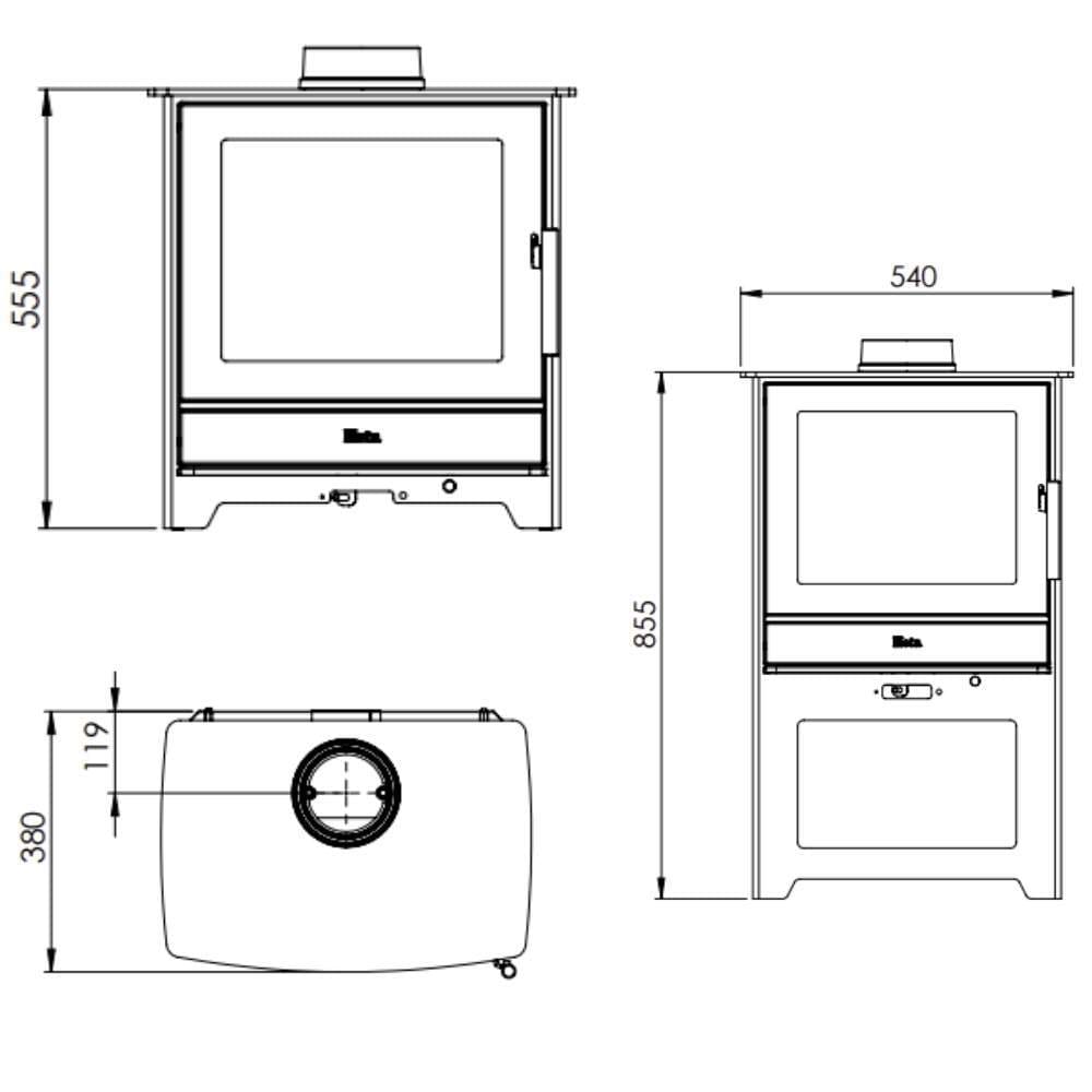 Heta Inspire 45 Wood Burning Stove 5kW – Stovefitter's Warehouse