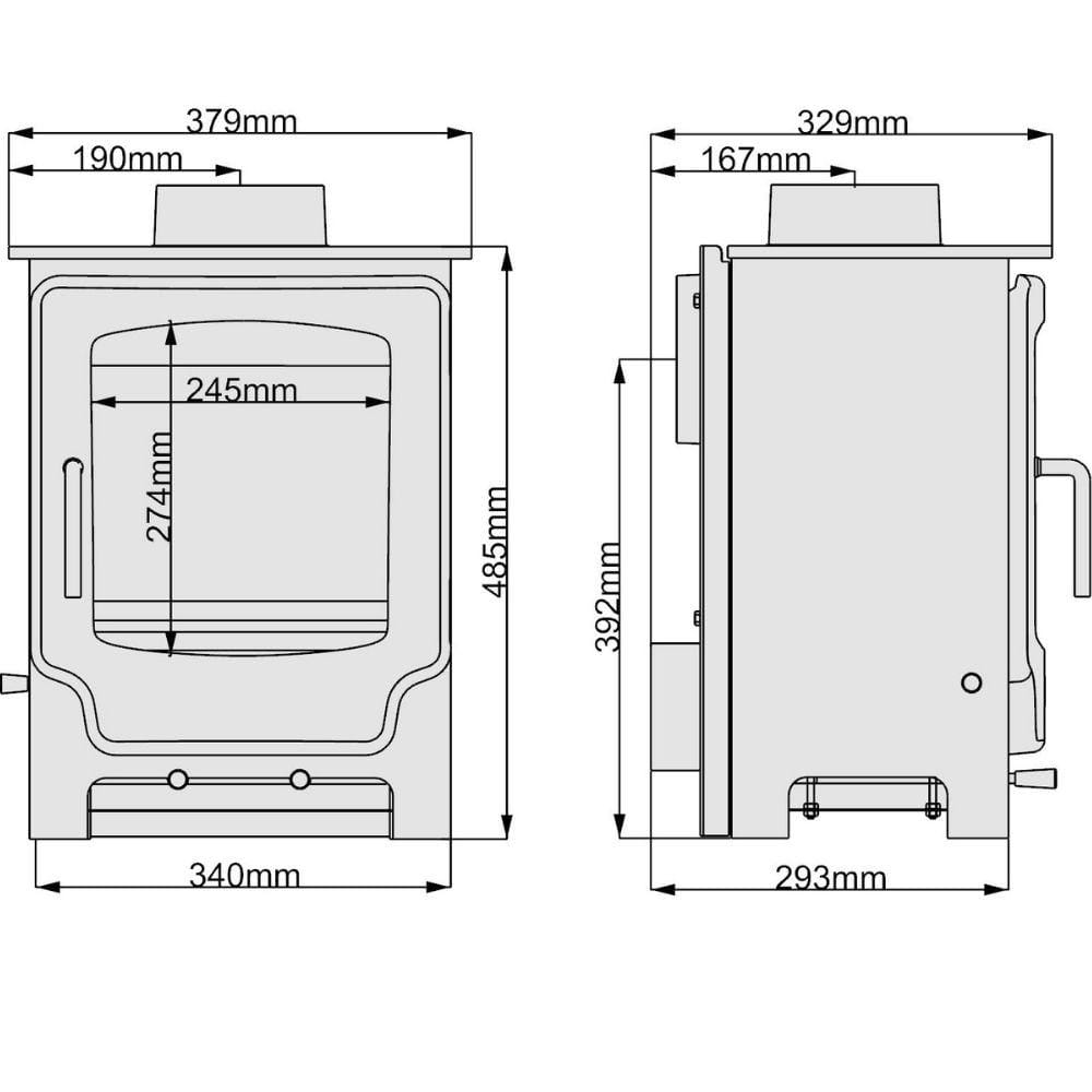 Small Wood Fireplace Dimensions