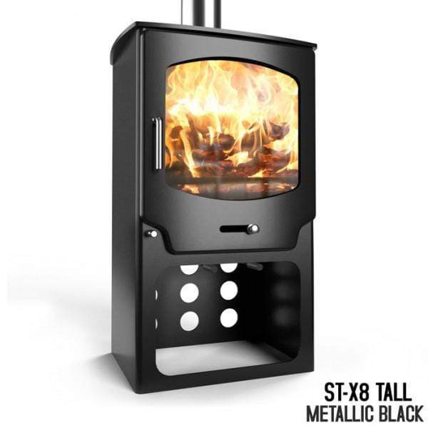 Saltfire Stoves Tall Saltfire ST-X8 Multifuel Wood Burning Stove 8kW (standard & tall models)