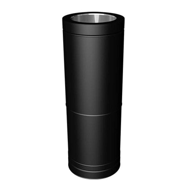 Duraflue Twin Wall Flue Black / 5" DTW REMOVABLE 50cm length: connects directly into stove (snout downwards): 5", 6", Silver, Black.
