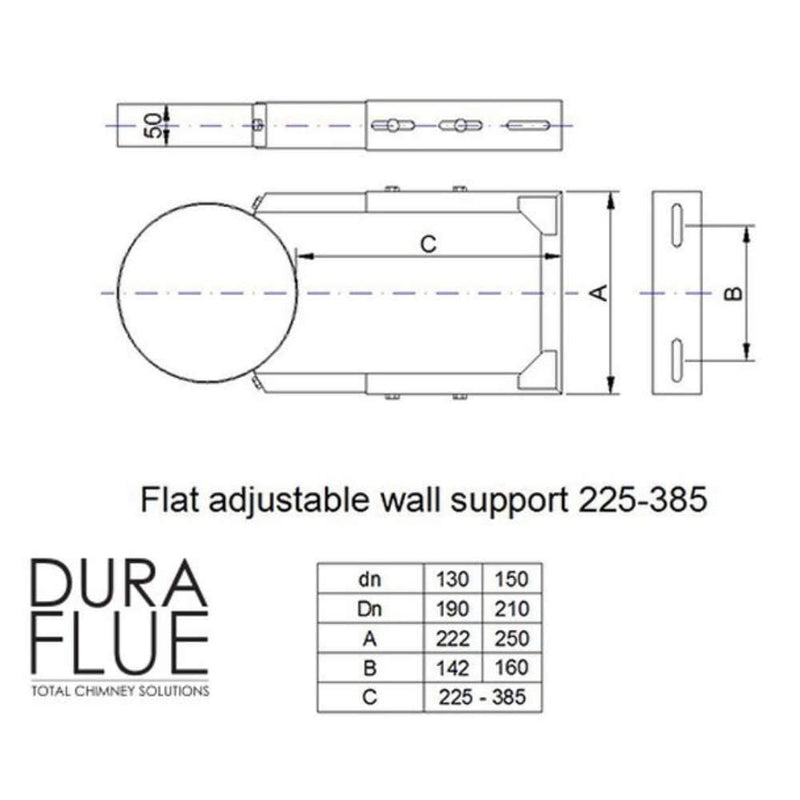 Duraflue Twin Wall Flue DTW Adjustable wall bracket