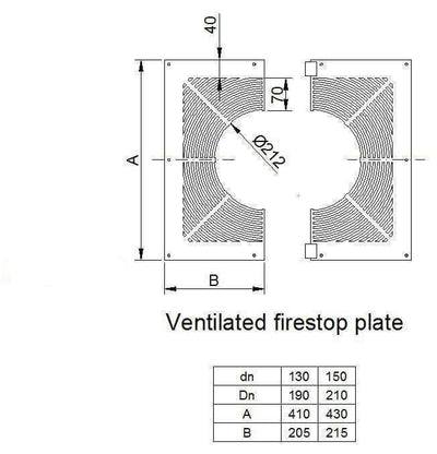 Duraflue Twin Wall Flue DTW Ventilated firestop floor plate