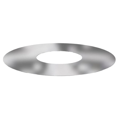 Duraflue Twin Wall Flue Silver 5" DTW 45 degree finishing plate (1 part so looks really neat inside) round for INSIDE OR OUTSIDE PROPERTY ON A VERTICAL WALL (NOT CEILING)