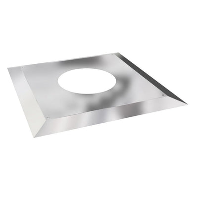 Duraflue Twin Wall Flue Silver 5" DTW Firestop masking plate (improves aesthetics of Ventilated Firestop Plate) FOR CEILINGS