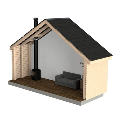 Duraflue Twin Wall Flue Wood burning stove in a shed 3m chimney kits (shed, garage, gazebo, home-office or small room)
