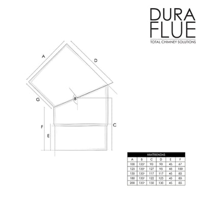 Duraflue Vitreous flue pipe Vitreous pipe: 5" heavy-grade vitreous elbow 45 degrees VITBEND45X5